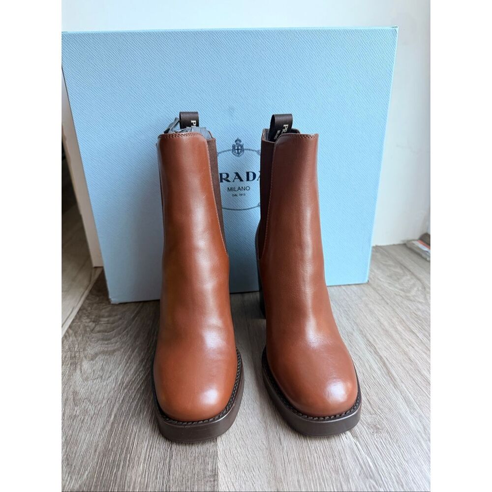 PRADA LEATHER ANKLE BOOTS SIZE EU 36.5 $1790 - Picture 6 of 16